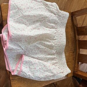 Peach Love California White and Pink Floral Athletic Shorts